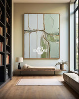 Green Texture Canvas Painting Wabi-sabi Sage Color Wall Art Large Abstract Minimalist Wall Art