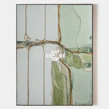 Green Texture Canvas Painting Wabi-sabi Sage Color Wall Art Large Abstract Minimalist Wall Art