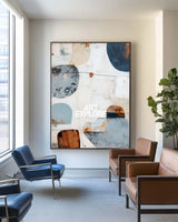 ArtExplore Large Blue Wabi-Sabi Canvas – Modern Minimalist Abstract Wall Art for Sale