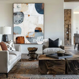 Minimalist Blue Wall Art – Large Abstract Canvas with Hand-Painted Texture