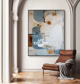 Blue Textured Oil Painting - Hand-Painted Vertical Wall Decor for Modern Home | ArtExplore