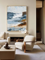 Large Blue Knife Palette Painting – Modern Wall Art for Home & Office | ArtExplore