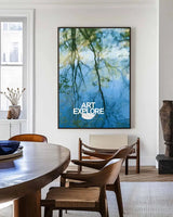 Green Tree Reflections Canvas – Handmade Impressionist Wall Art for Modern Interiors