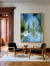 Minimalist Green Nature Reflection Canvas Painting – Oversized Handmade Wall Art Explore