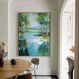 Handmade Green Forest Oil Painting – Modern Large Wall Art for Living Room | ArtExplore