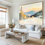 Large White Wall Art Textured Wall Art Colorful Minimalist Canvas Art Abstract Livingroom Wall Art