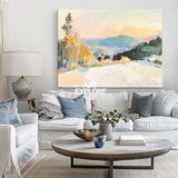 Large White Wall Art Textured Wall Art Colorful Minimalist Canvas Art Abstract Livingroom Wall Art