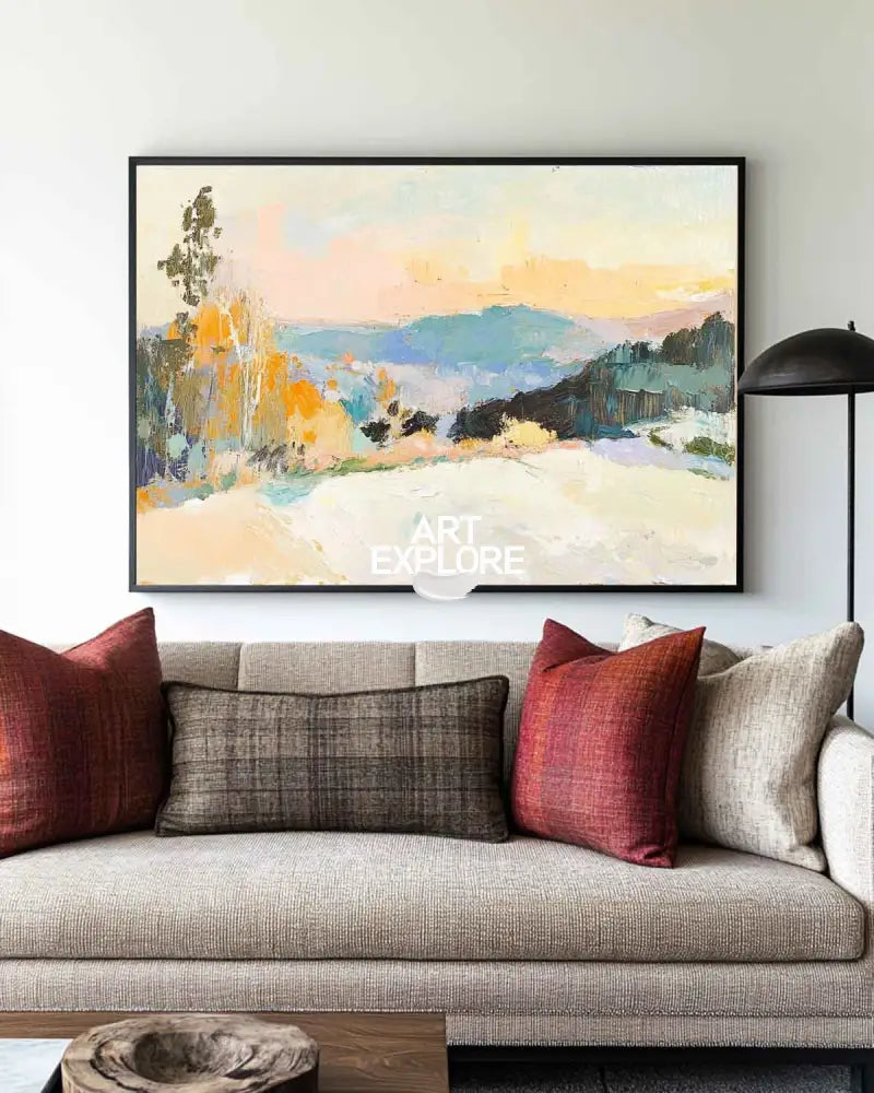 Large White Wall Art Textured Wall Art Colorful Minimalist Canvas Art Abstract Livingroom Wall Art