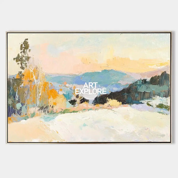 Large White Wall Art Textured Wall Art Colorful Minimalist Canvas Art Abstract Livingroom Wall Art