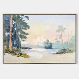 Modern White Wall Art Landscape Textured Wall Art Colorful Minimalist Abstract Livingroom Wall Art