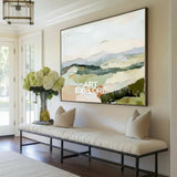 Modern White Wall Art Landscape Textured Colorful Minimalist Abstract Bespoke Handmade Canvas Art