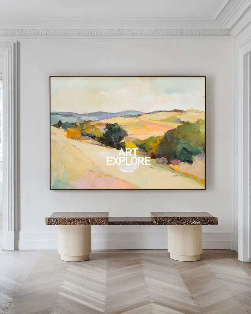 Large Earthy Wall Art Landscape Textured White Minimalist Abstract Bespoke Handmade Canvas Art