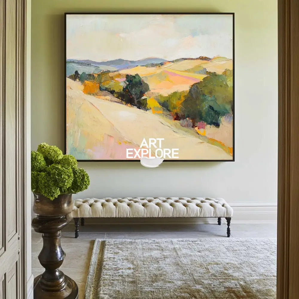 Large Earthy Wall Art Landscape Textured White Minimalist Abstract Bespoke Handmade Canvas Art