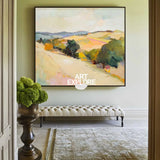 Large Earthy Wall Art Landscape Textured White Minimalist Abstract Bespoke Handmade Canvas Art