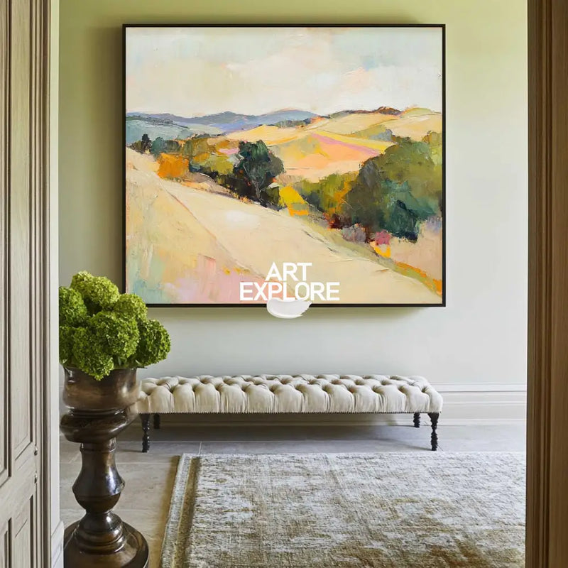 Large Earthy Wall Art Landscape Textured White Minimalist Abstract Bespoke Handmade Canvas Art