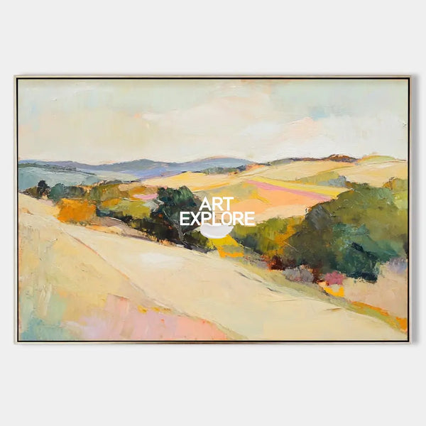 Large Earthy Wall Art Landscape Textured White Minimalist Abstract Bespoke Handmade Canvas Art