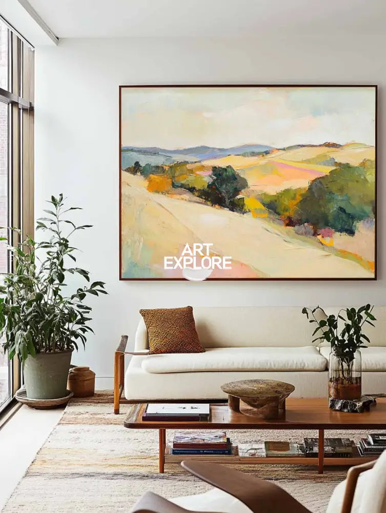 Large Earthy Wall Art Landscape Textured White Minimalist Abstract Bespoke Handmade Canvas Art