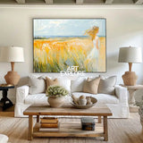 Large Beautiful Girl Seascapes Oil Painting Modern Seascape Textured Art Modern Canvas Art For Sale