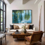 Modern Blue Water Reflection Wall Art – Handmade Texture Painting for Home Decor | ArtExplore