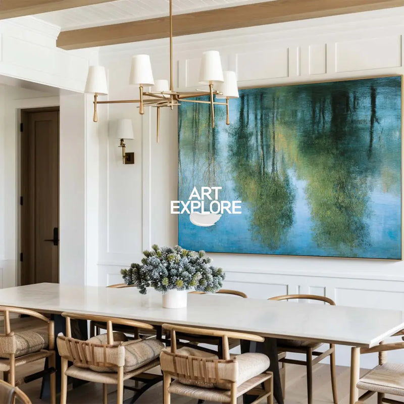 Large Blue Texture Canvas Painting – Modern Handmade Art for Lounge, Office, and Bedroom | ArtExplore