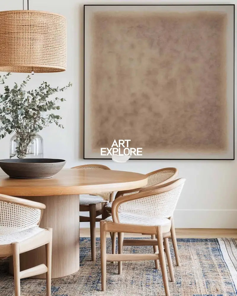 Beige Minimalist Abstract Art Wabi-sabi Monochrome Wall Art Modern Abstract Painting For livingroom