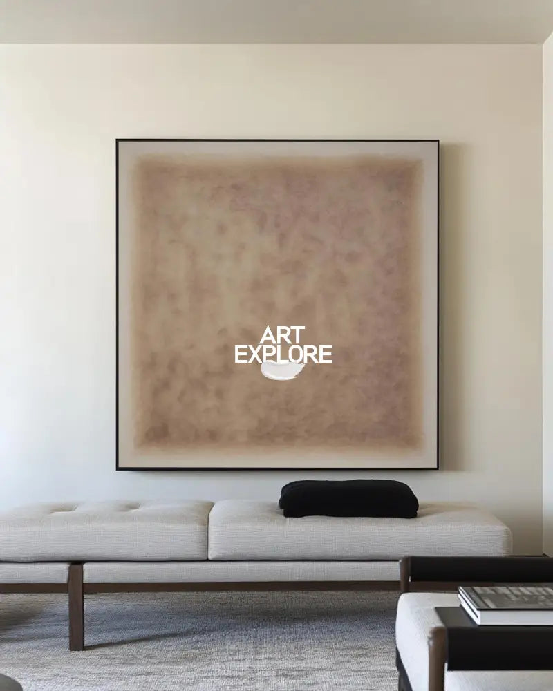Beige Minimalist Abstract Art Wabi-sabi Monochrome Wall Art Modern Abstract Painting For livingroom