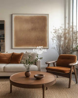 Large Beige Wall Art Gradient Monochrome Color Textured Wall Art Modern Beige Abstract Painting