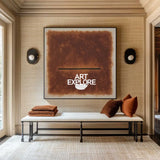 Wabi-sabi Brown Wall Art Large Gradient Monochrome Textured Canvas Art Brown Minimalist Art For Sale