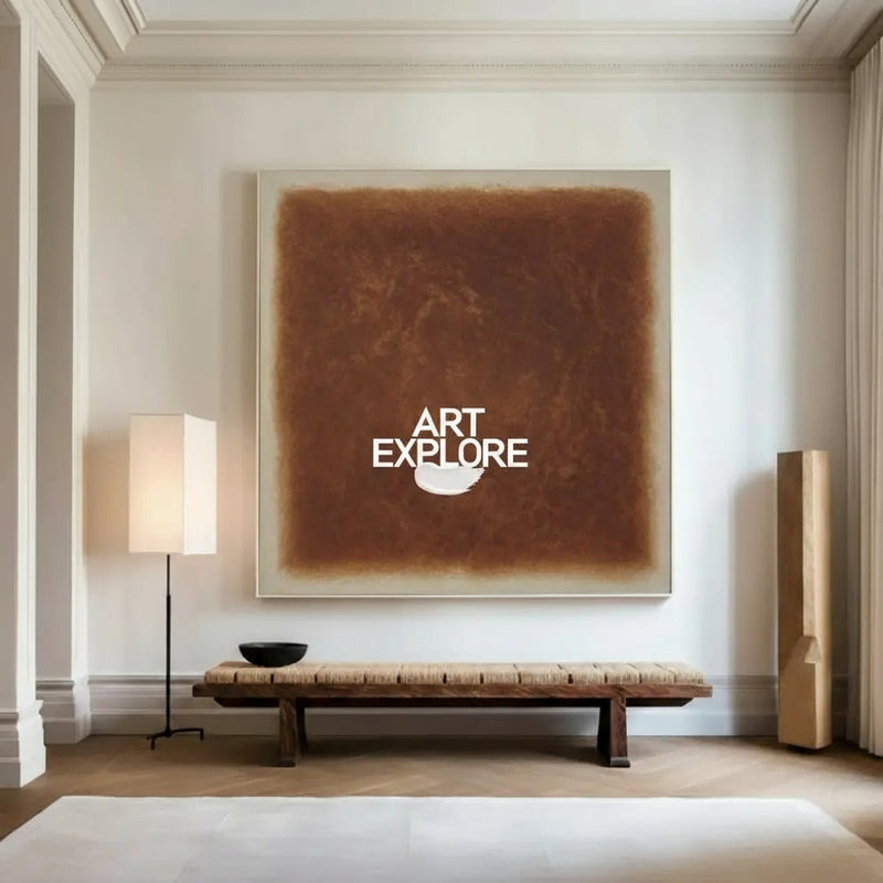 Wabi-sabi Brown Wall Art Large Pure Brown Textured Wall Art Brown Minimalist Art Livingroom Painting