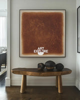 Wabi-sabi Brown Wall Art Large Pure Brown Textured Wall Art Brown Minimalist Art Livingroom Painting