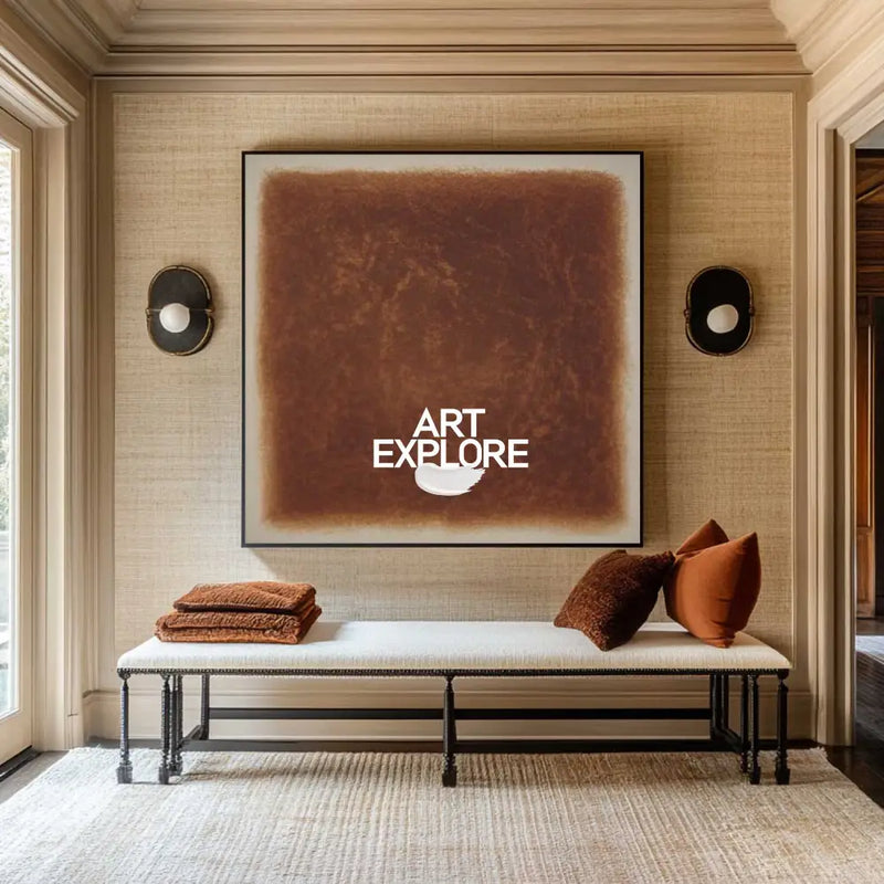 Wabi-sabi Brown Wall Art Large Pure Brown Textured Wall Art Brown Minimalist Art Livingroom Painting