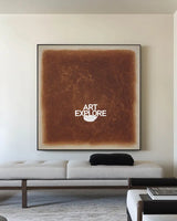 Wabi-sabi Brown Wall Art Large Pure Brown Textured Wall Art Brown Minimalist Art Livingroom Painting