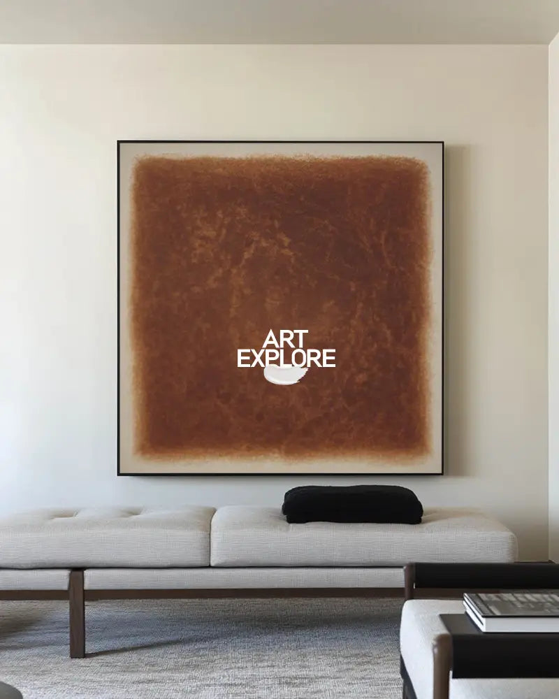 Wabi-sabi Brown Wall Art Large Pure Brown Textured Wall Art Brown Minimalist Art Livingroom Painting