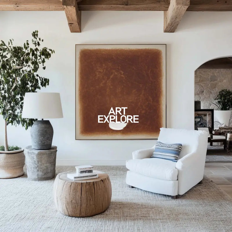 Wabi-sabi Brown Wall Art Large Pure Brown Textured Wall Art Brown Minimalist Art Livingroom Painting