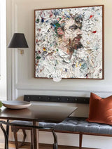 Modern Man Portrait Canvas Painting Rich Textured Art Painting Large Cavas Wall Art For Living Room