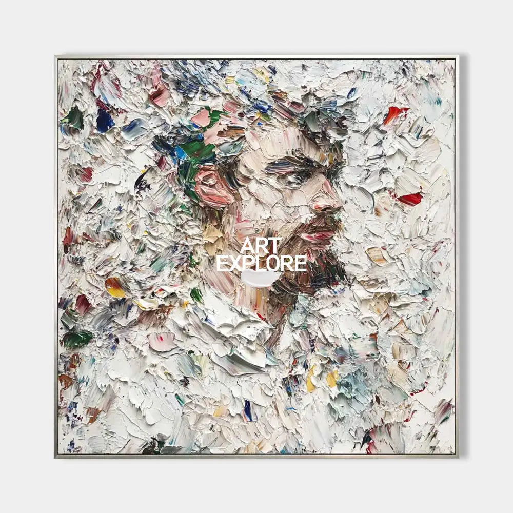 Modern Man Portrait Canvas Painting Rich Textured Art Painting Large Cavas Wall Art For Living Room