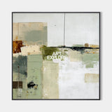 Wabi-sabi Green Painting Sage Textured Artworks Large Green Abstract Canvas Art Green Square Art