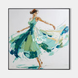 ArtExplore Modern Abstract Woman Dancing Wall Art – Large Textured Canvas Painting for Living Room