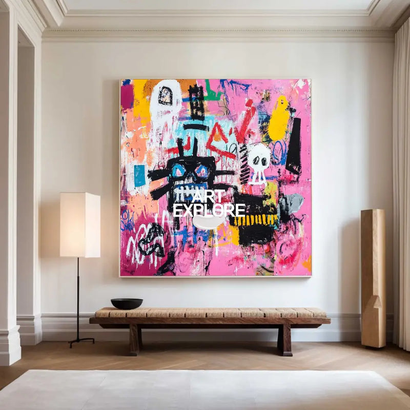 Large Modern Graffiti Abstract Wall Art | Colorful Thick Textured Painting by ArtExplore