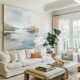 Soft Blue & Neutral Landscape Canvas – Large-Scale Modern Home Wall Art by ArtExplore