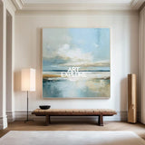 ArtExplore Modern Landscape Wall Art – Oversized Handmade Blue Seascape Canvas for Large Space Home DecorationArtExplore Modern Landscape Wall Art – Oversized Handmade Blue Seascape Canvas for Large Space Home Decoration