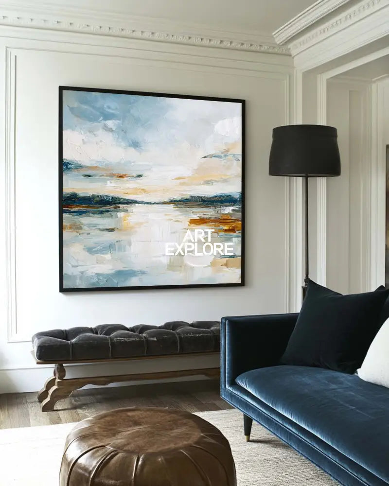 Contemporary Landscape Wall Art – Modern Large Canvas Painting for Elegant, Open Home Spaces