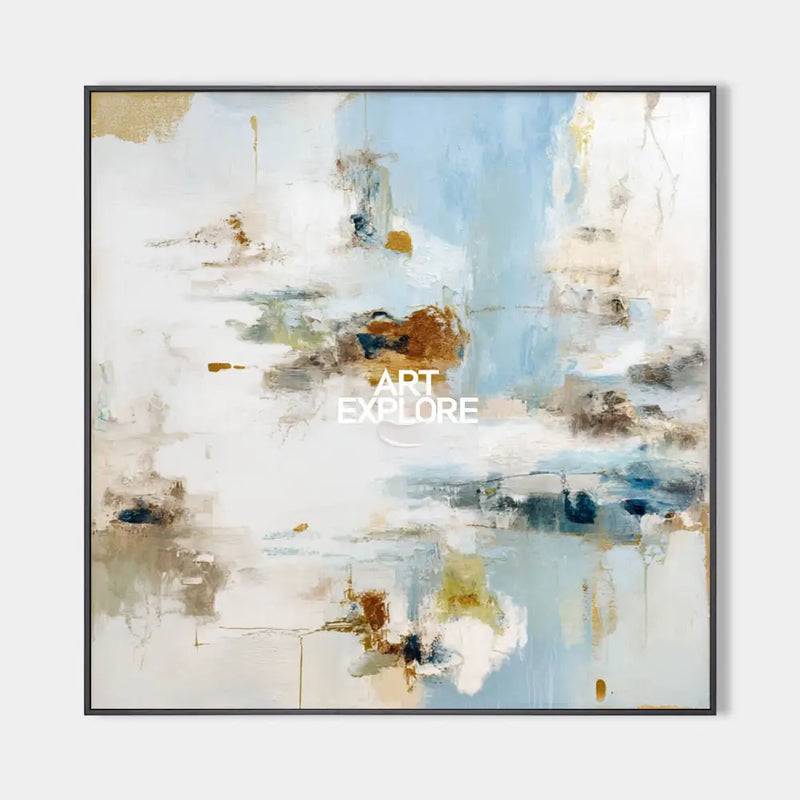 Minimalist Blue Textured Artwork – ArtExplore Handmade Abstract Wall Art for Modern Home Design