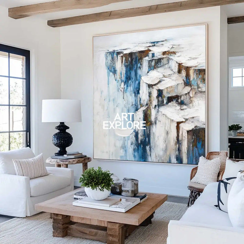 Handmade Sky-Inspired Abstract Oil Painting for Large Living or Lounge Walls | ArtExplore