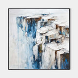 Modern Coastal Blue Textured Wall Art for Modern Minimalist Large Home Decor | ArtExplore