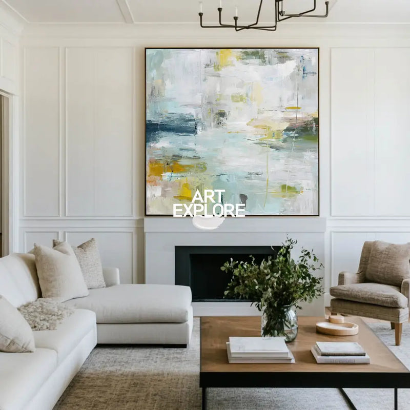 Textured Handmade Ocean Abstract Painting – Modern Tranquil Home Decor