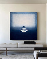 Handmade Blue Textured Oil Painting – Modern Abstract Wall Art for Living Room | ArtExplore