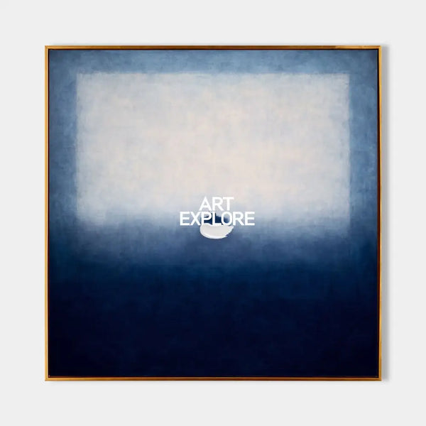 Minimalist Wabi-Sabi Blue Abstract Painting – Large Vertical Canvas for Interiors | ArtExplore