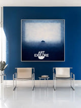 Large Blue Abstract Wall Art – Vertical Minimalist Canvas Painting for Home Decor | ArtExplore