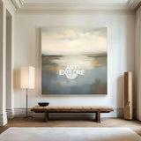 Large Lake Wall Art Texture Landscape Wall Art Luxury Modern Minimalist Landscape Painting For Sale